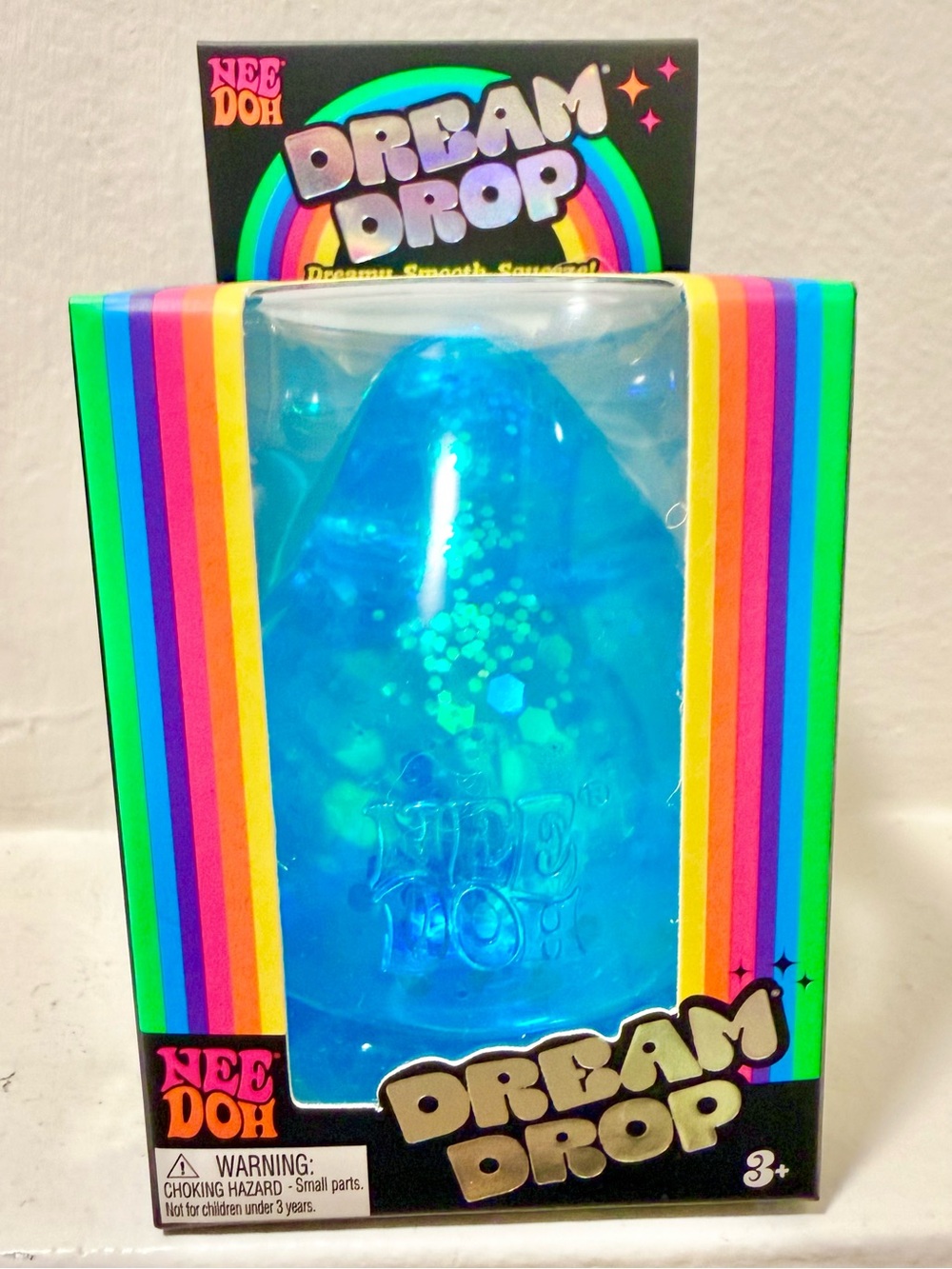 NEW! 100% AUTHENTIC Schylling NeeDoh NEE DOH Dream Drop - sparkle blue!